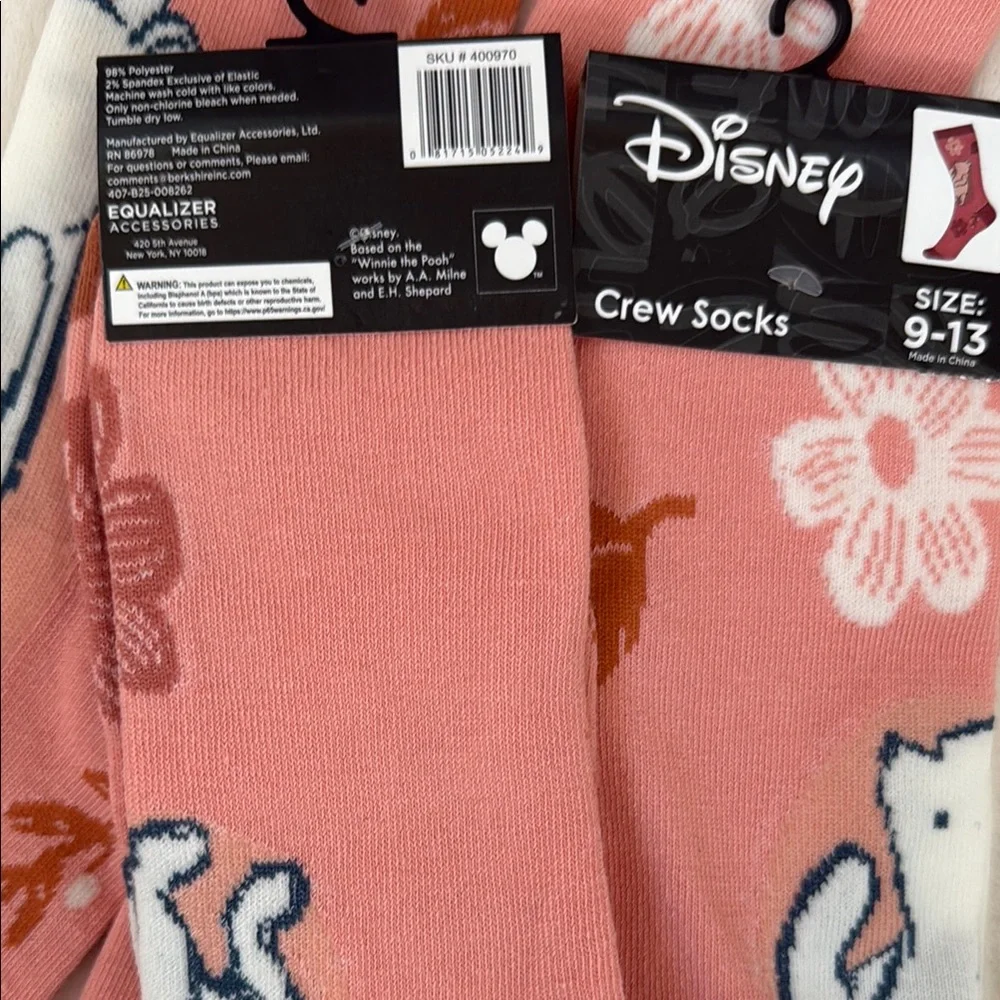 Disney “Winnie The Pooh” Bear and Floral Crew Socks